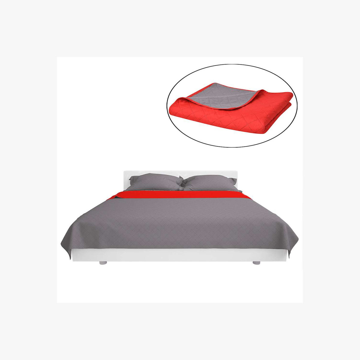 Double-Sided Quilted Bedspread Microfibre With Pp Cotton Fi Red 240 Variant 2