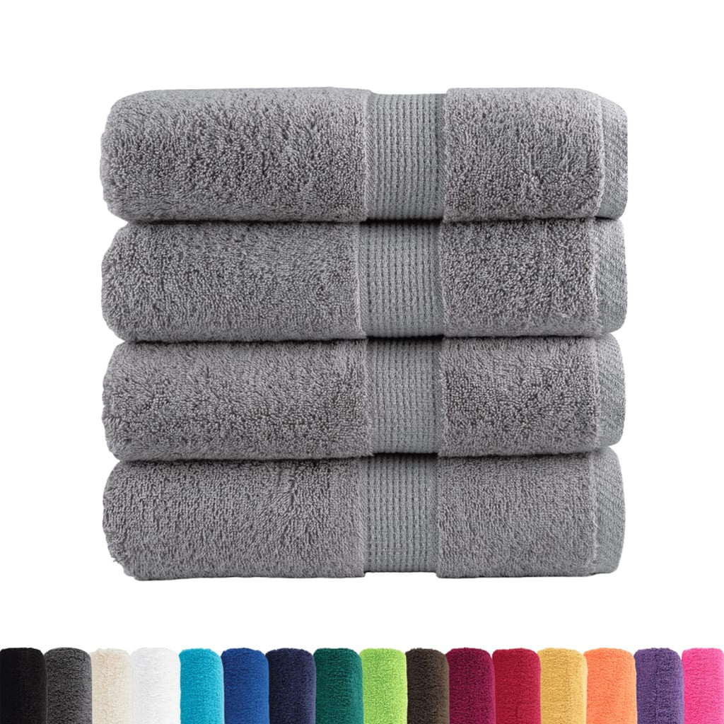 Towel Cotton Grey 30 x 30 cm Bathroom Bath Linen Home Towels 4 pcs Variant 2