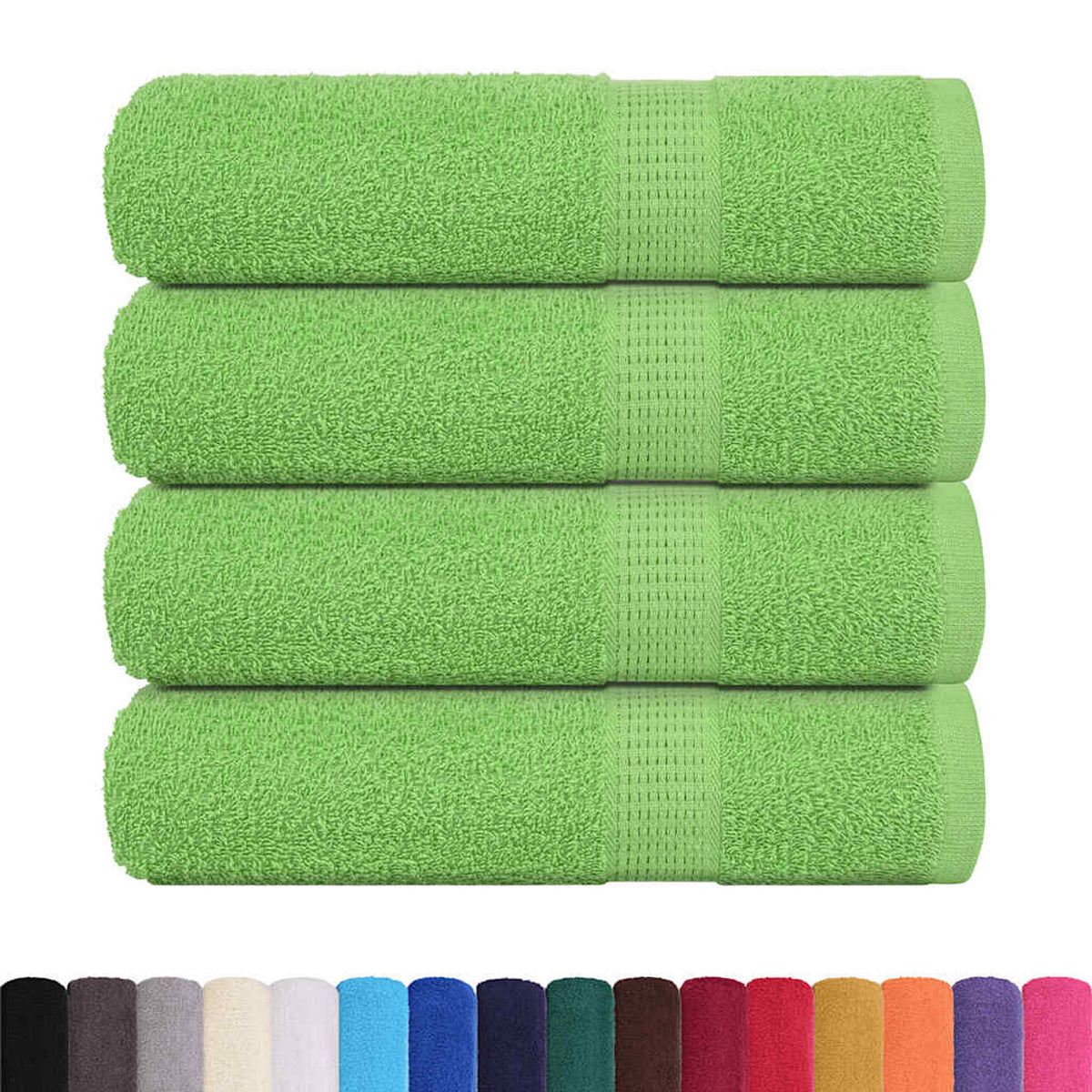 Towel Cotton Apple Green 100 x 50 cm Bathroom Bath Linen Home Towels 4 pcs