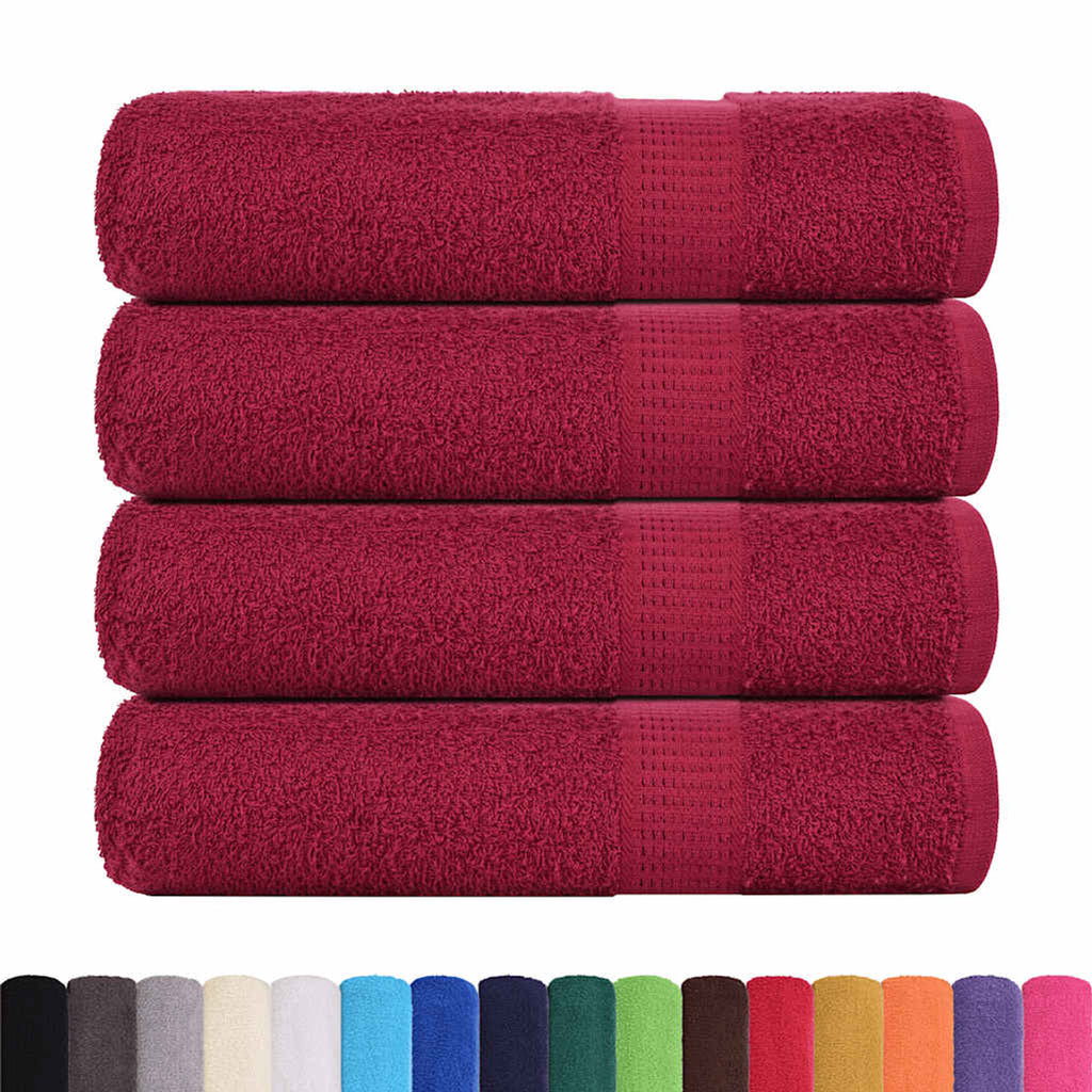 Towel Cotton Bordeaux 150 x 100 cm Bathroom Bath Linen Home Towels 4 pcs