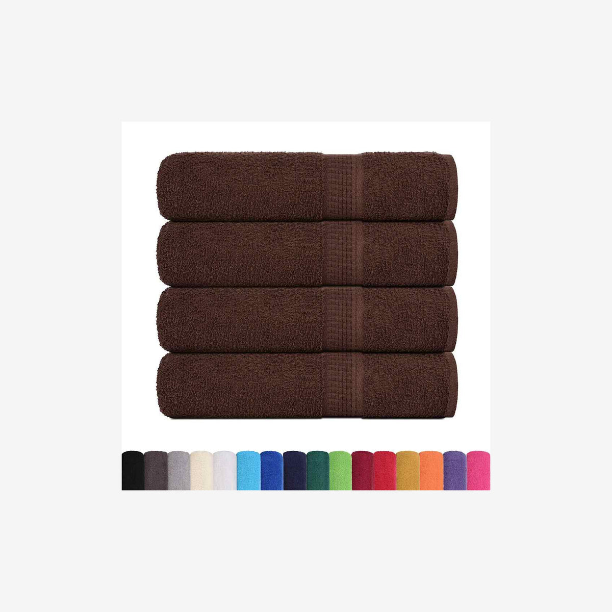 Towel Cotton Brown 100 x 50 cm Bathroom Bath Linen Home Towels 4 pcs Hand
