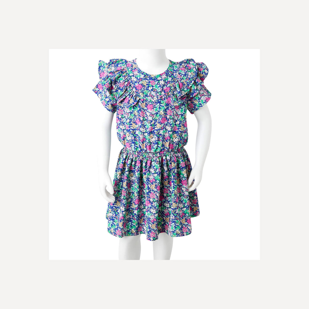 Dress Polyester Cobalt Blue 92 Kids' Dresses Kids' Dresse Kids'Dress Ruffle 92
