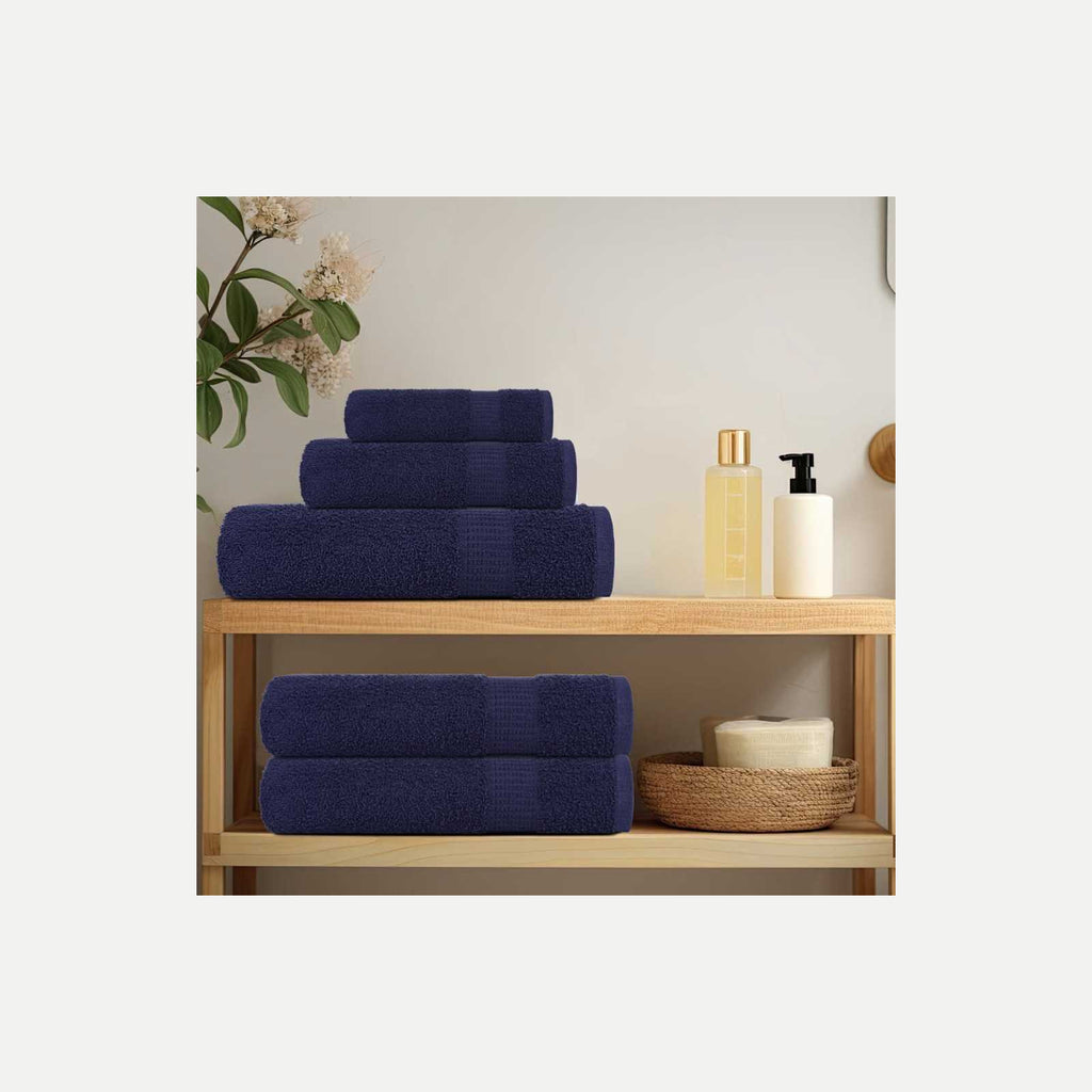 Towel Cotton Navy Bue 15 x 21 cm Bathroom Bath Linen Home Bath Towels &