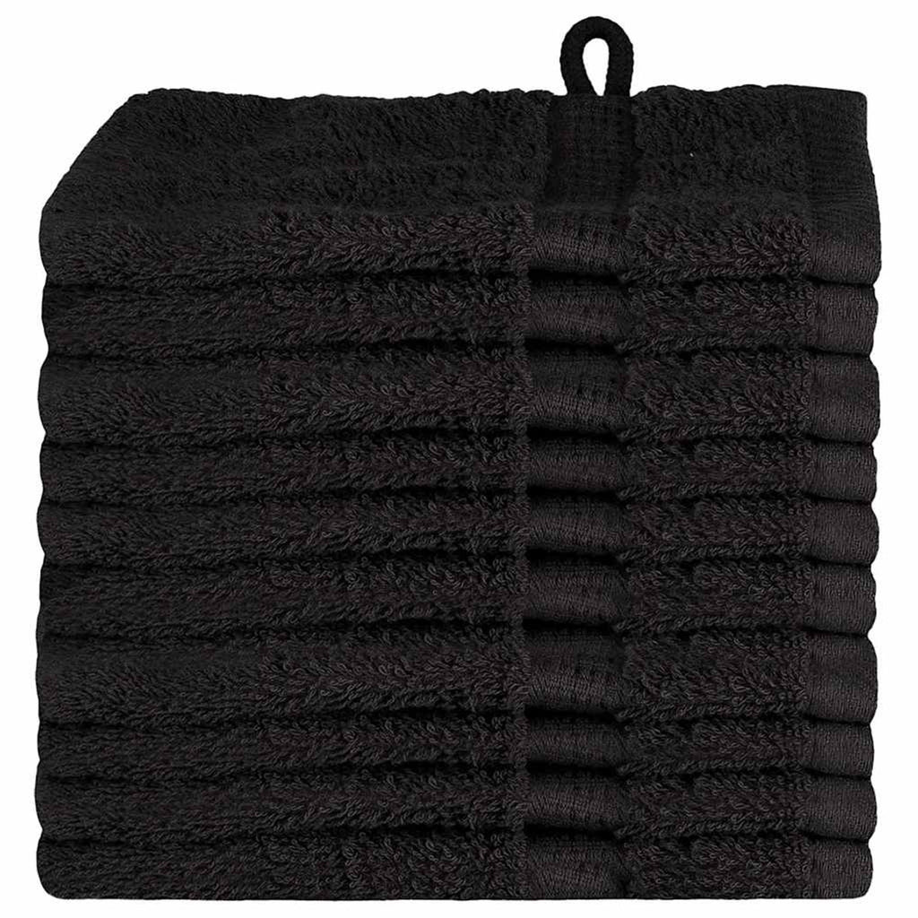 Towel Cotton Black 15 x 21 cm Bathroom Bath Linen Home Towels 10 pcs Guest