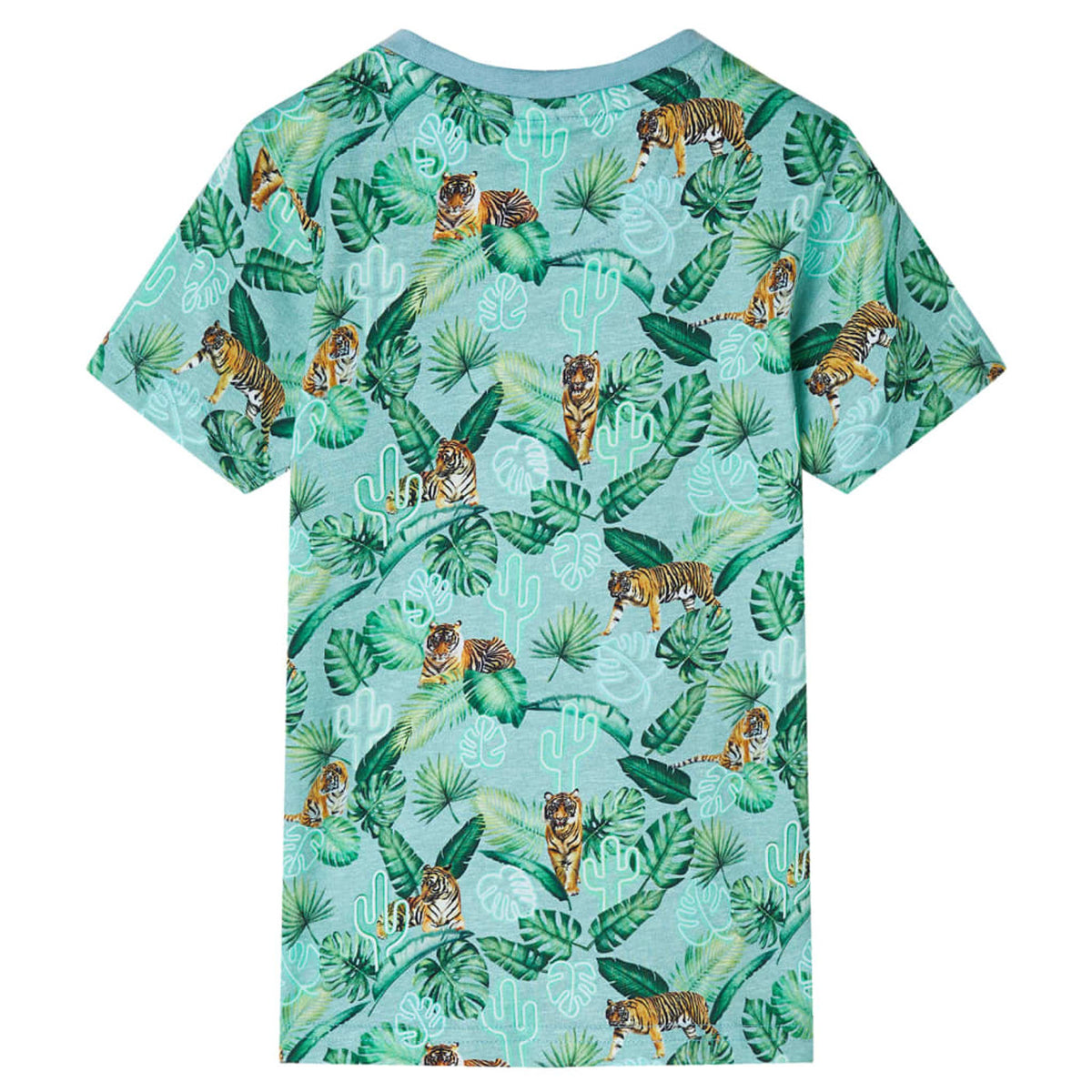 Kids T-Shirt Cotton Light Green Melange 140 Children's Top Kids Clothing 140