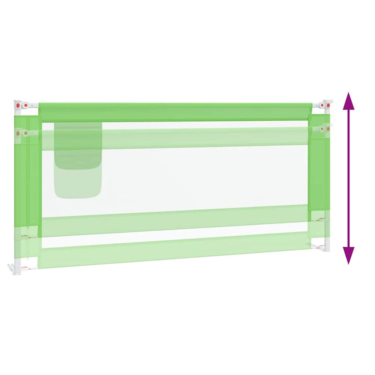 Toddler Safety Bed Rail Fabric (100% Polyester) Green 200 x 25 x 95 cm