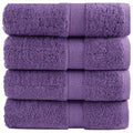 Towel Cotton Purple 50 x 30 cm Bathroom Bath Linen Home Towels 4 pcs Variant 2