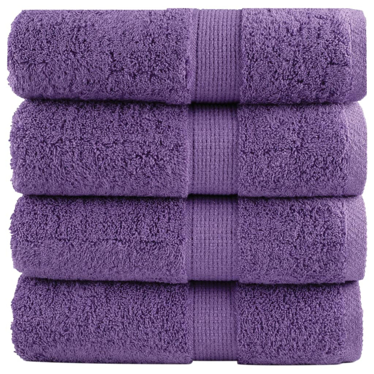 Towel Cotton Purple 50 x 30 cm Bathroom Bath Linen Home Towels 4 pcs Variant 2