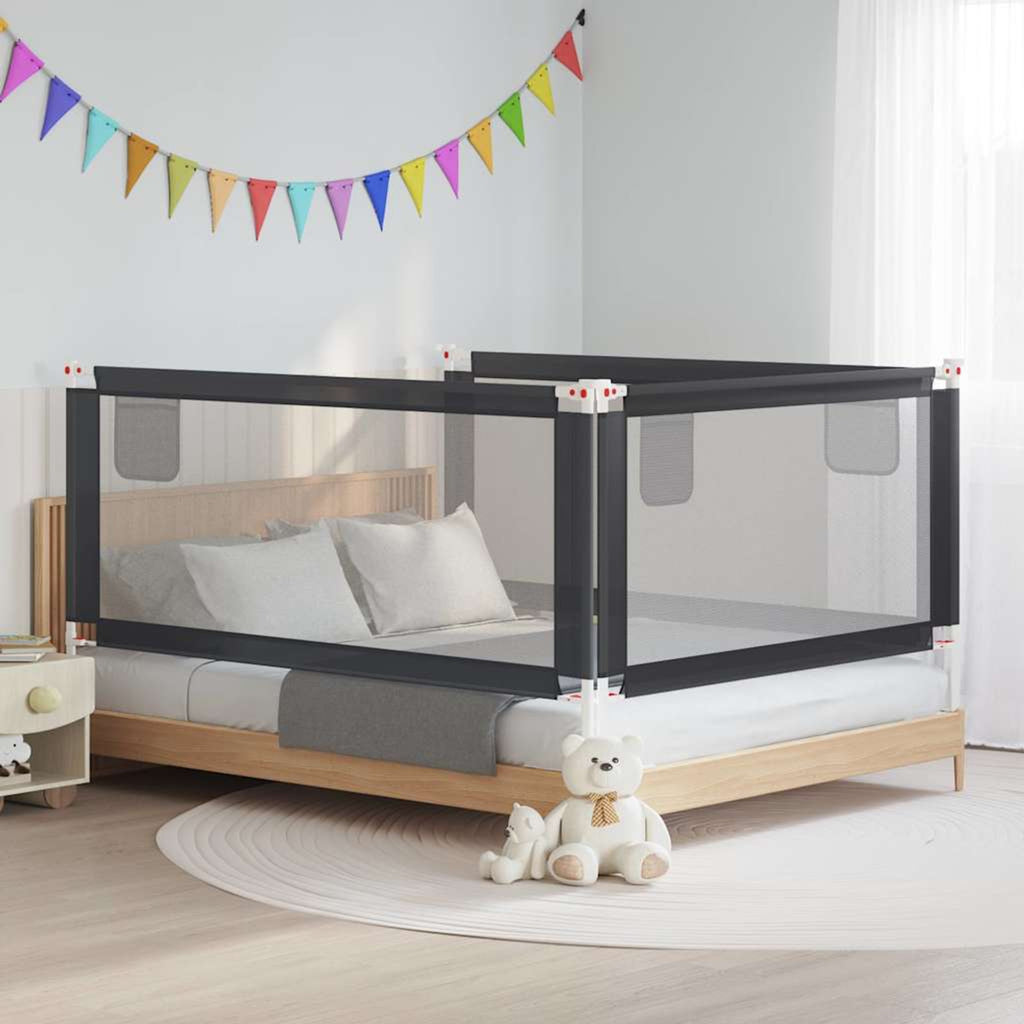 Toddler Safety Bed Rail Dark Fabric (100% Polyester) Dark Grey 190 x 25 x 95