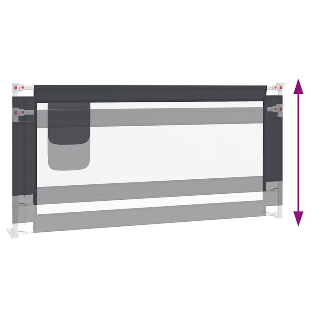 Toddler Safety Bed Rail Dark Fabric (100% Polyester) Dark Grey 190 x 25 x 95