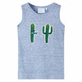 Kids'Tank Top Melange Cotton Blue Melange 104 Kids Clothing Variant 2
