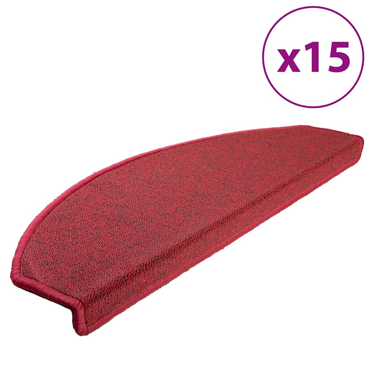 Stair Mats Non-Slip Needle-Punched Fabric -100% Red Foldable 65 x 24 x 4 cm