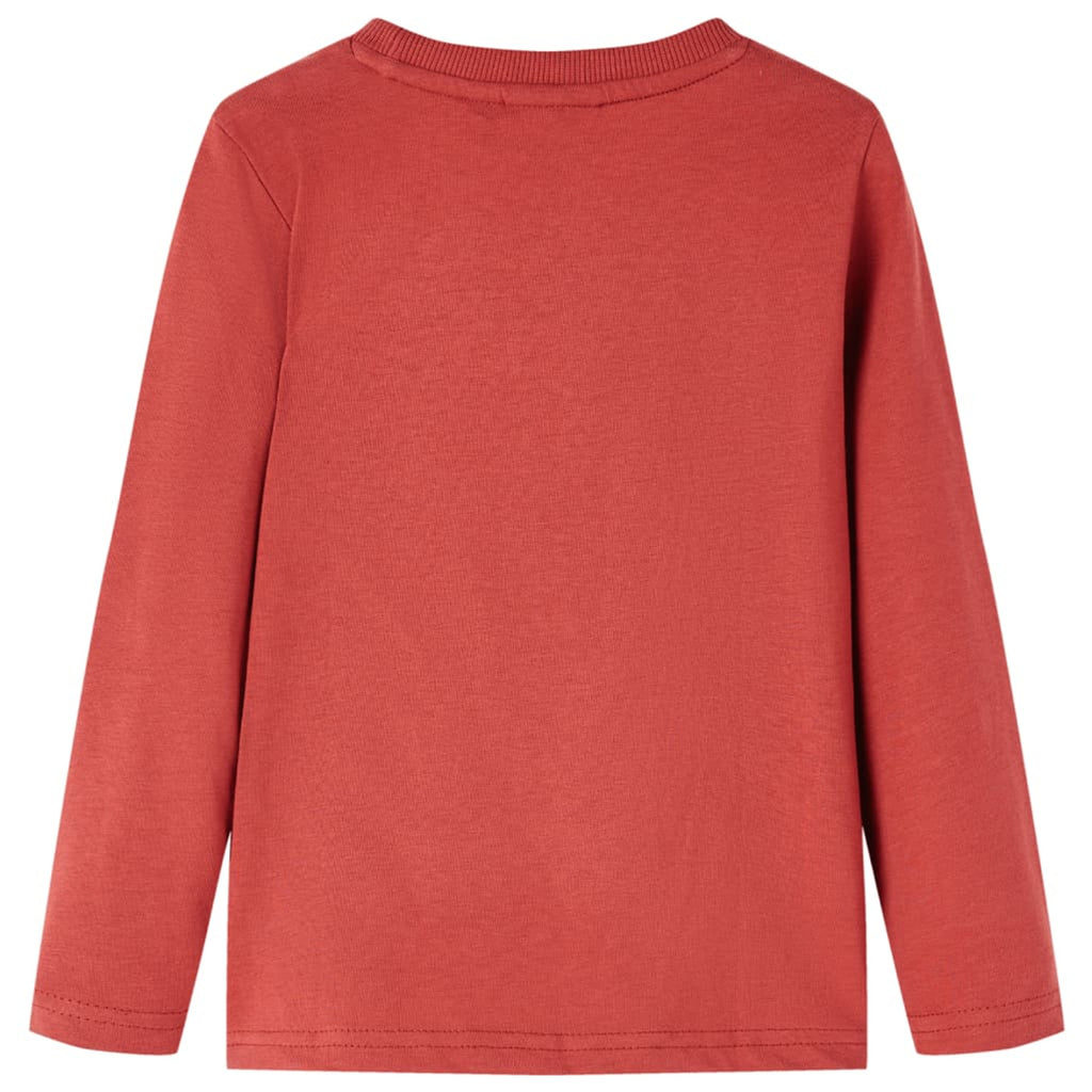 Kids T-Shirt Cotton Burnt Red 128 Children's Top Kids Clothing Kids Wear Long