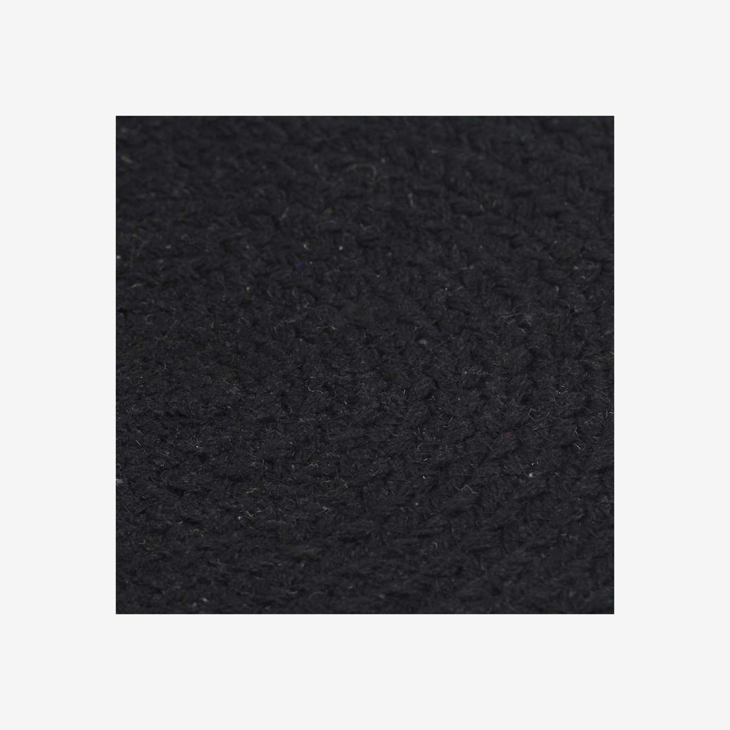 Placemats Plain Round Cotton Black Floor Mat Home Non Slip Placemat 4 pcs