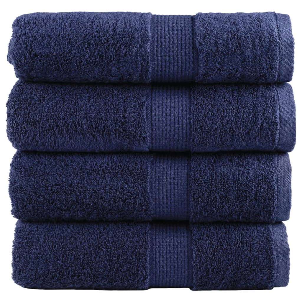Towel Cotton Navy Blue 50 x 30 cm Bathroom Bath Linen Home Towels 4 Variant 2