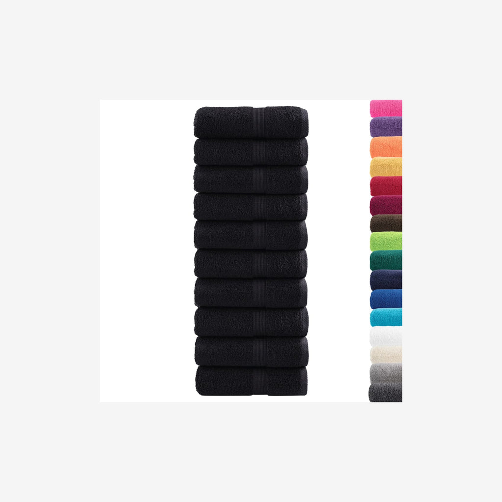 Towel Cotton Black 50 x 30 cm Bathroom Bath Linen Home Towels 10 pcs Variant 2
