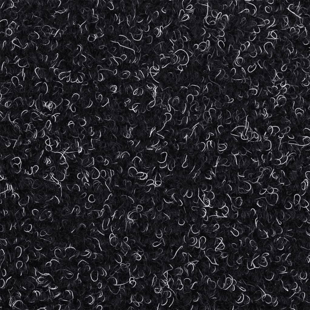 Stair Mats Self-Adhesive Half Round Needle-Punched Fabric (100% Black Floor