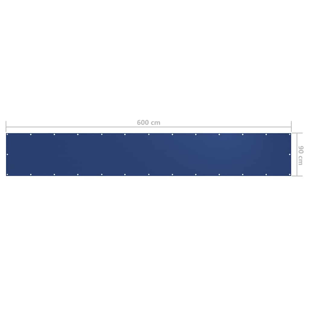 Balcony Screen Oxford Fabric Blue Waterproof UV Resistant 90 x 600 cm Sunshade