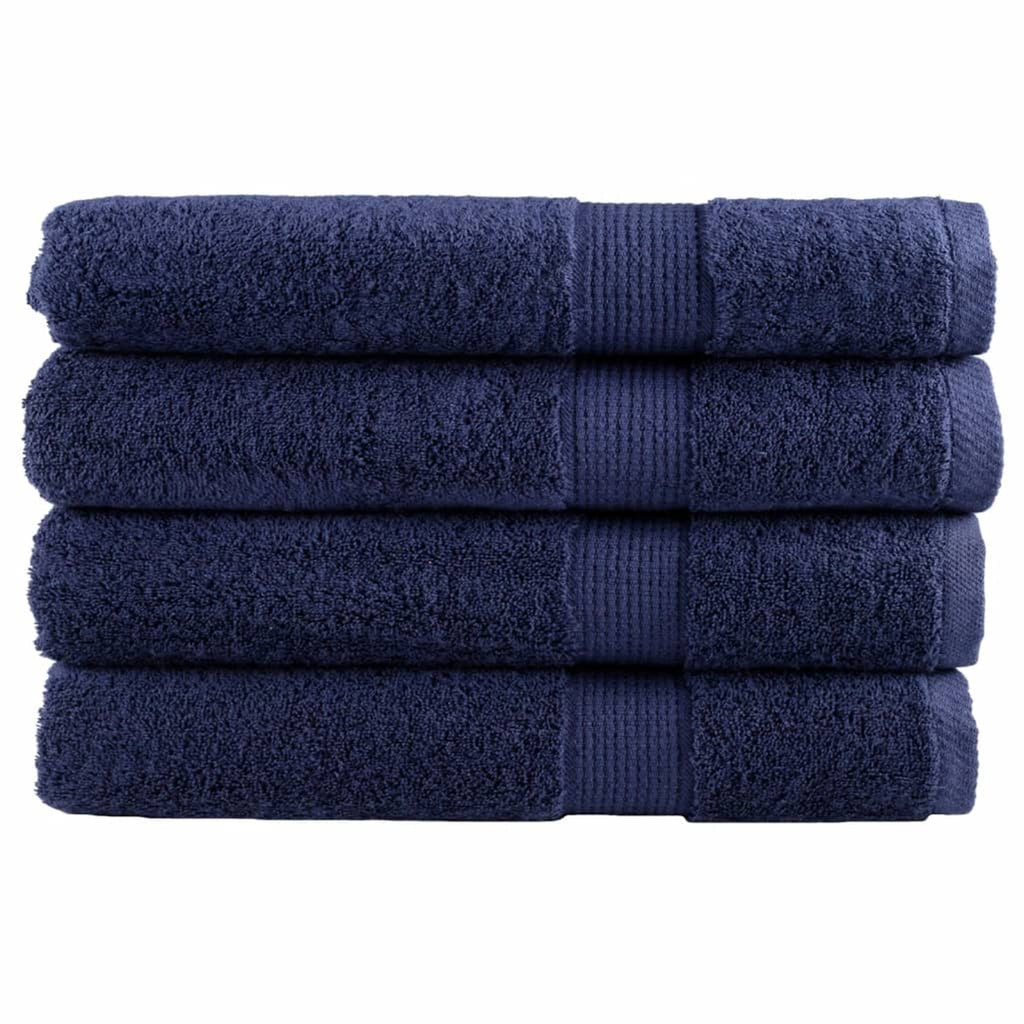 Towel Cotton Navy Blue 200 x 100 cm Bathroom Bath Linen Home Towels Variant 2