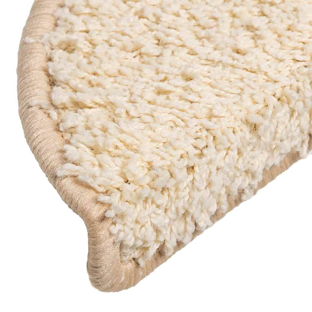 Stair Mats Half Round Pp Tufted Cream 56 x 20 x 3 cm Floor Mat Home Non Slip