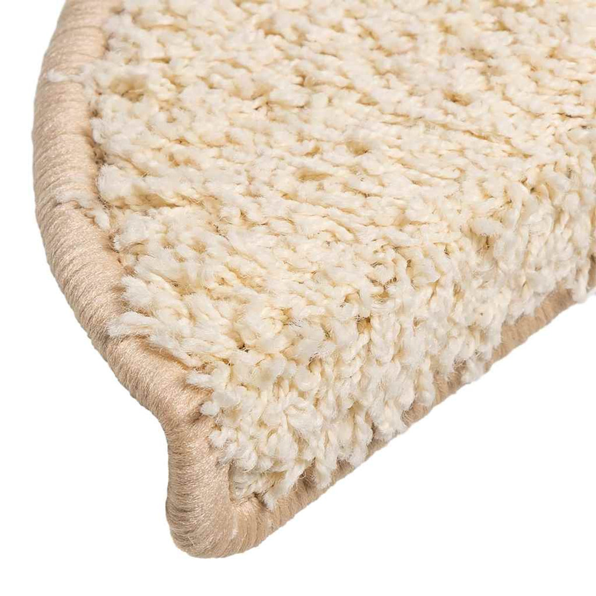 Stair Mats Half Round Pp Tufted Cream 56 x 20 x 3 cm Floor Mat Home Non Slip