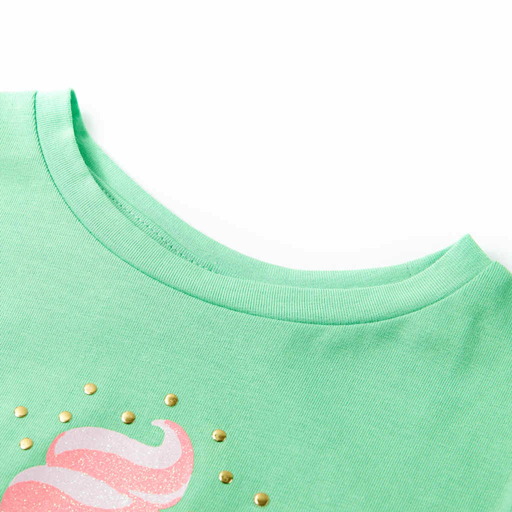 Kids T-Shirt Cotton Light Green 128 Children's Top Kids Clothing Variant 2