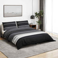 Duvet Cover Cotton Black 200 x 140 cm Bedding Bed Linen Bedroom Variant 6