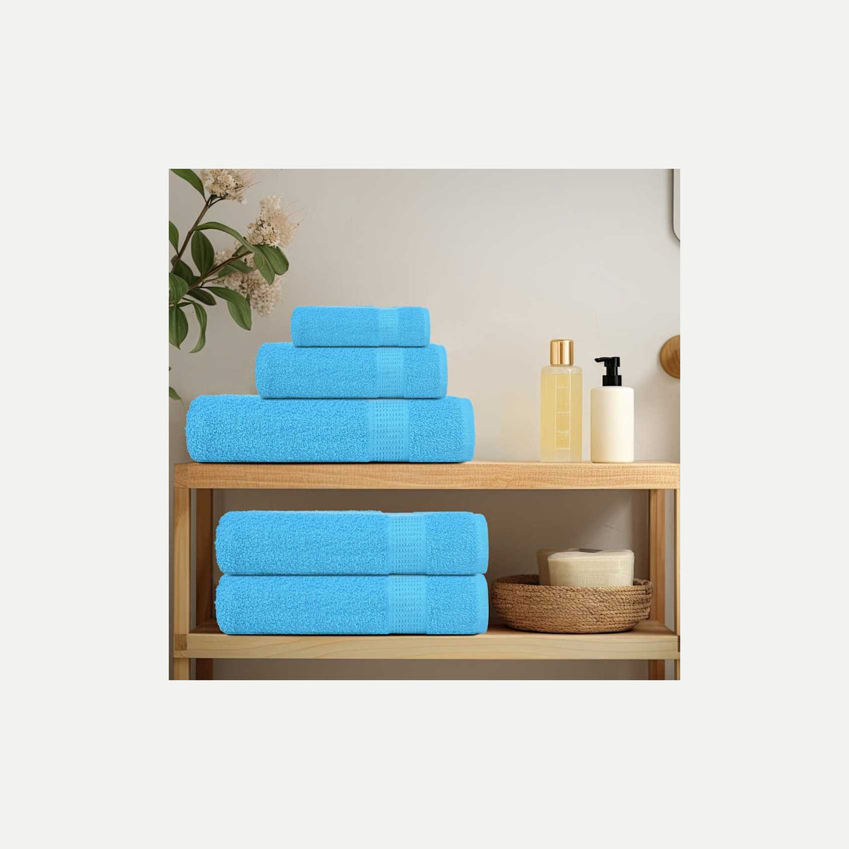Towel Cotton Turquoise 150 x 100 cm Bathroom Bath Linen Home Towels 10 pcs