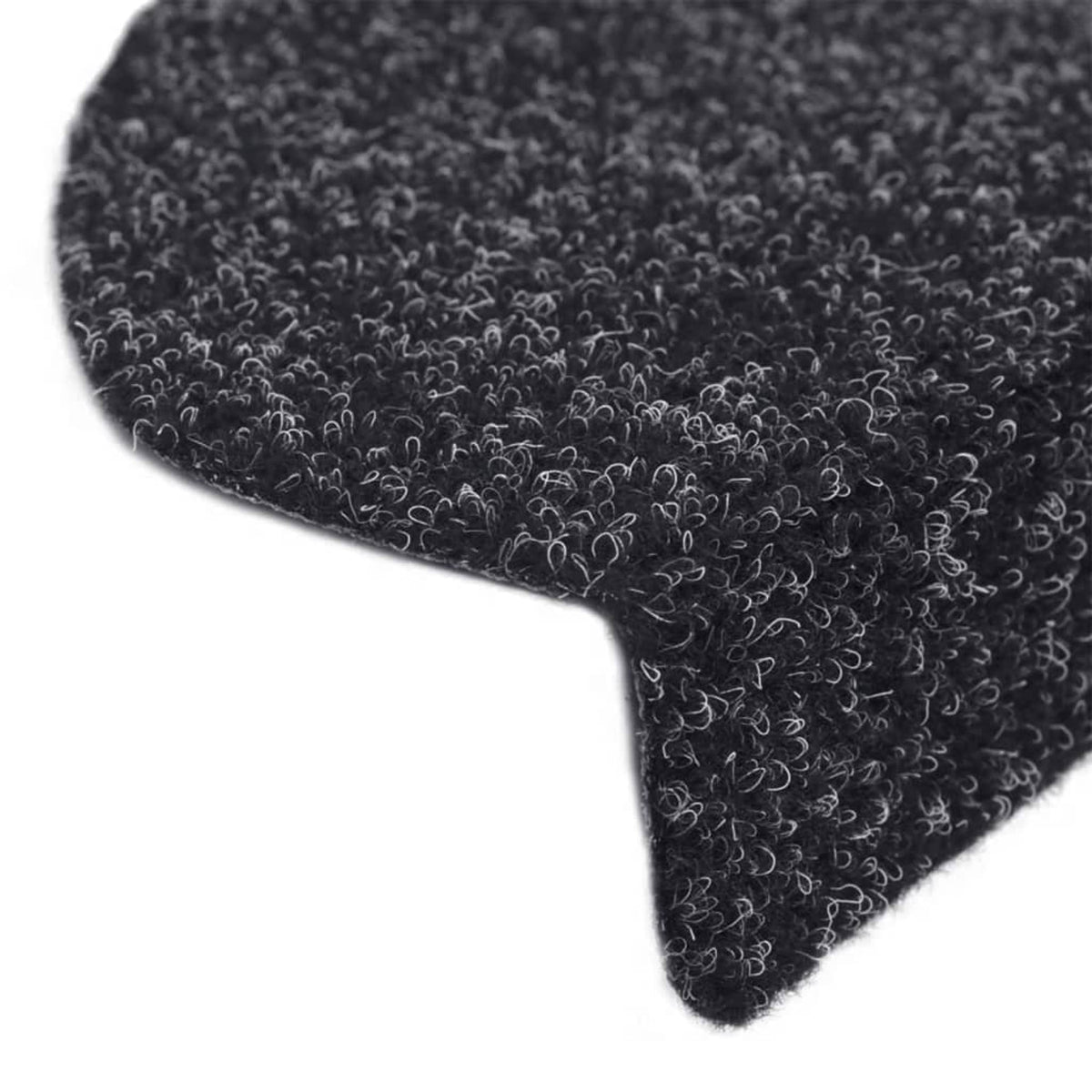 Stair Mats Self-Adhesive Half Round Needle-Punched Fabric (100% Black Floor