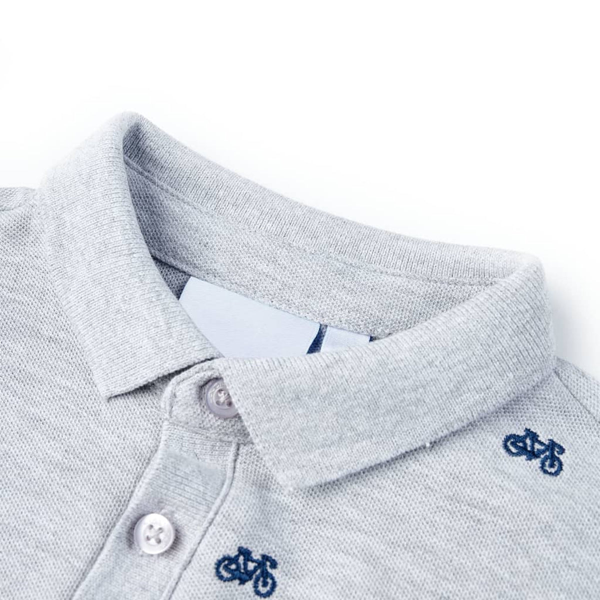 Kids'Polo Shirt Melange Cotton Grey Melange 92 Kids Clothing Children's Wear