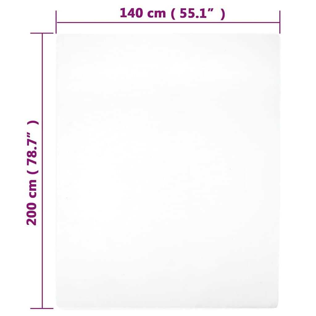 Jersey Fitted Sheet Cotton White 200 x 140 cm Bedroom Furniture Bedstead