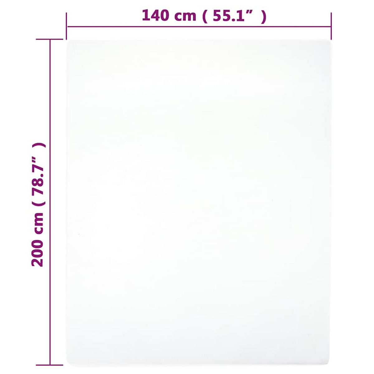 Jersey Fitted Sheet Cotton White 200 x 140 cm Bedroom Furniture Bedstead