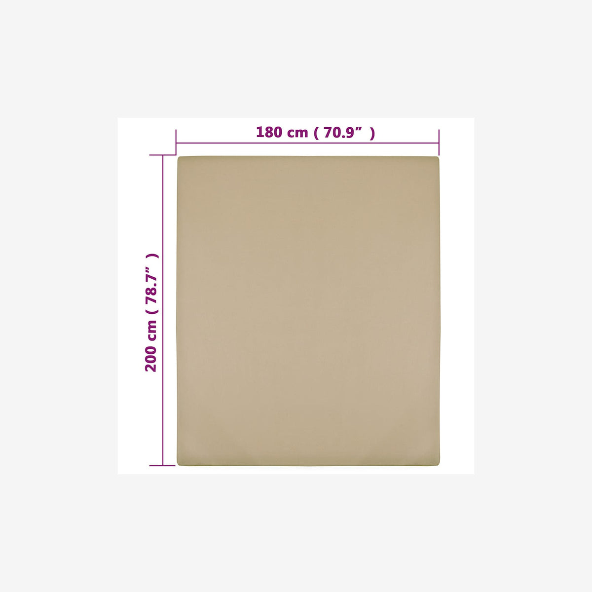 Jersey Fitted Sheet Cotton Taupe 200 x 180 cm Bedroom Furniture Bedstead