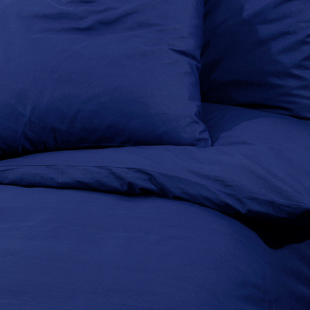 Duvet Cover Cotton Navy Blue 220 x 260 cm Bedding Bed Linen Bedroom Quilt
