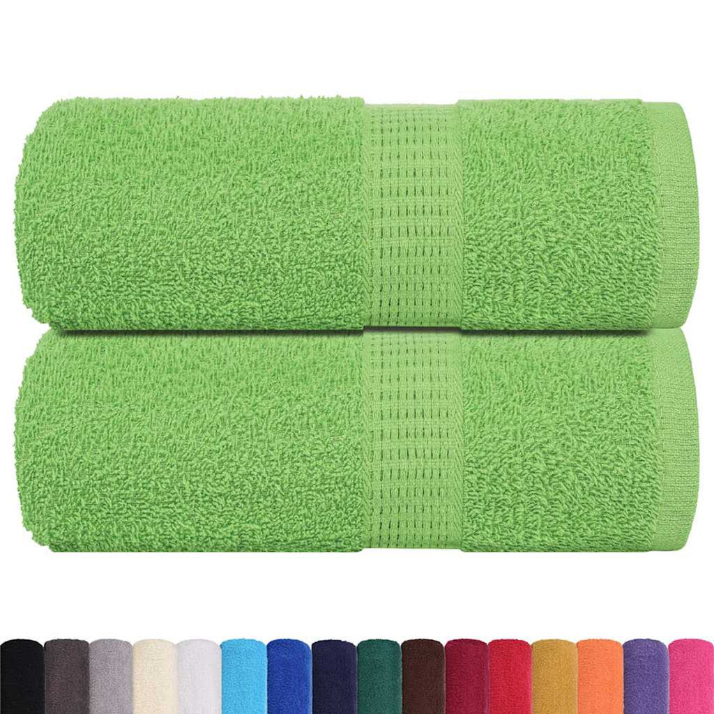 Towel Cotton Apple Green 50 x 30 cm Bathroom Bath Linen Home Towels 2 pcs
