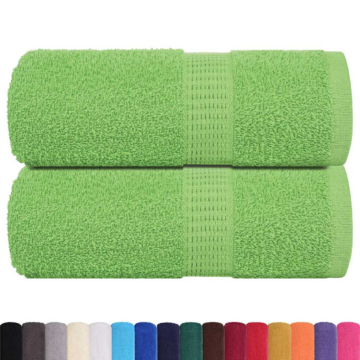 Towel Cotton Apple Green 50 x 30 cm Bathroom Bath Linen Home Towels 2 pcs