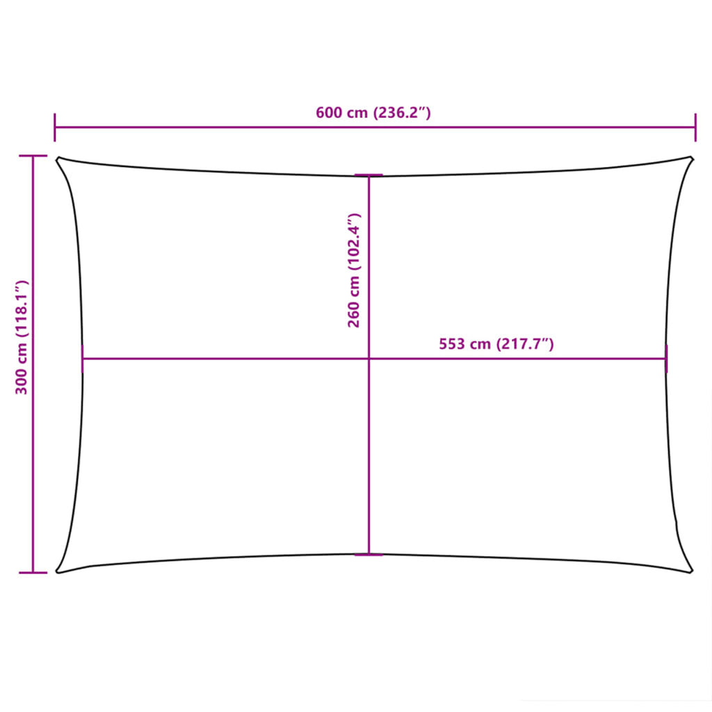 Sunshade Sail Oxford Fabric Dark Green Water Resistant UV Resistant 300 x 600