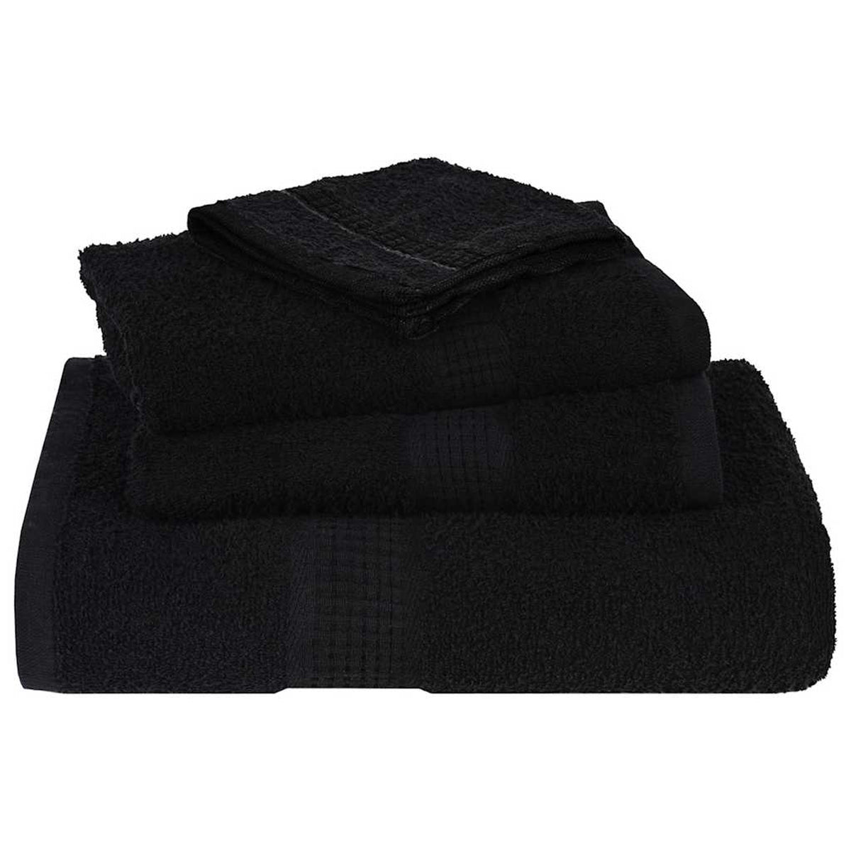 Towel Cotton Black 50 x 100 cm Bathroom Bath Linen Home Bath Towels & Flannels