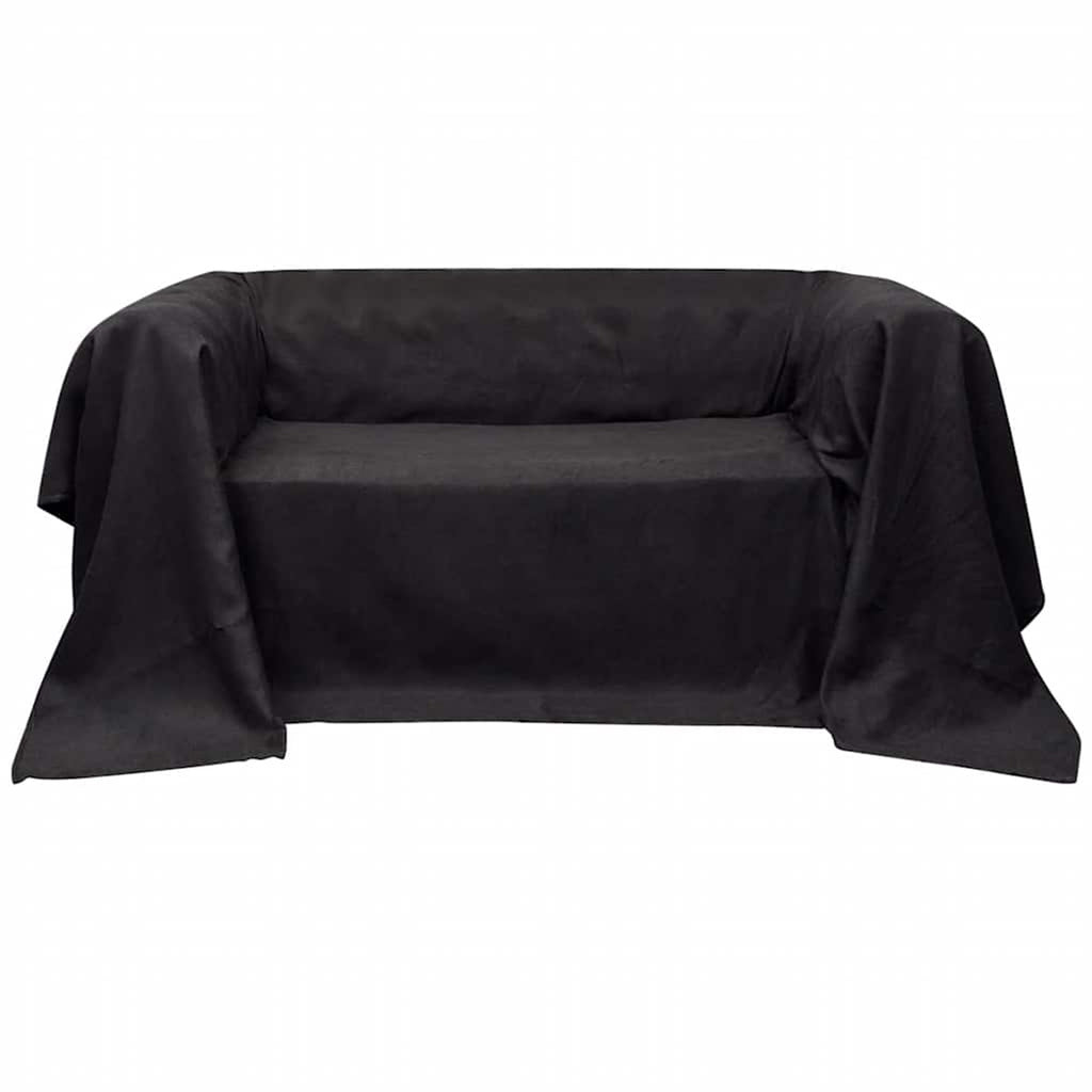 Micro-Suede Couch Slipcover Anthracite 280 x 210 cm Slipcovers 280x210cm