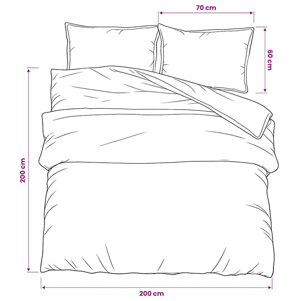 Duvet Cover Cotton Black 200 x 200 cm Bedding Bed Linen Bedroom Variant 9