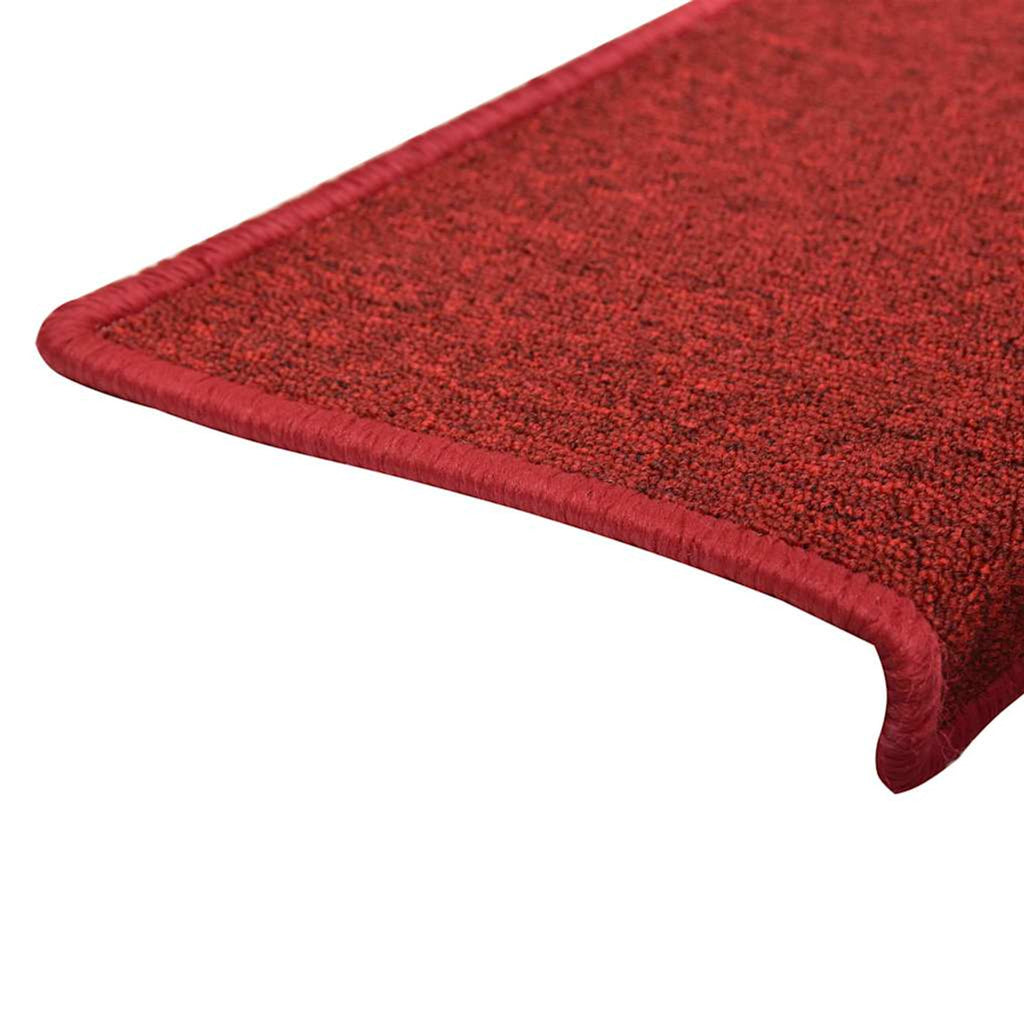 Stair Mats Rectangular Edge Needle-Punched Fabric (100% Red 65 x 21 x 4 cm
