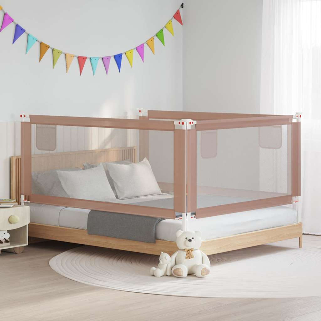 Toddler Safety Bed Rail Fabric (100% Polyester) Taupe 190 x 25 x 95 cm