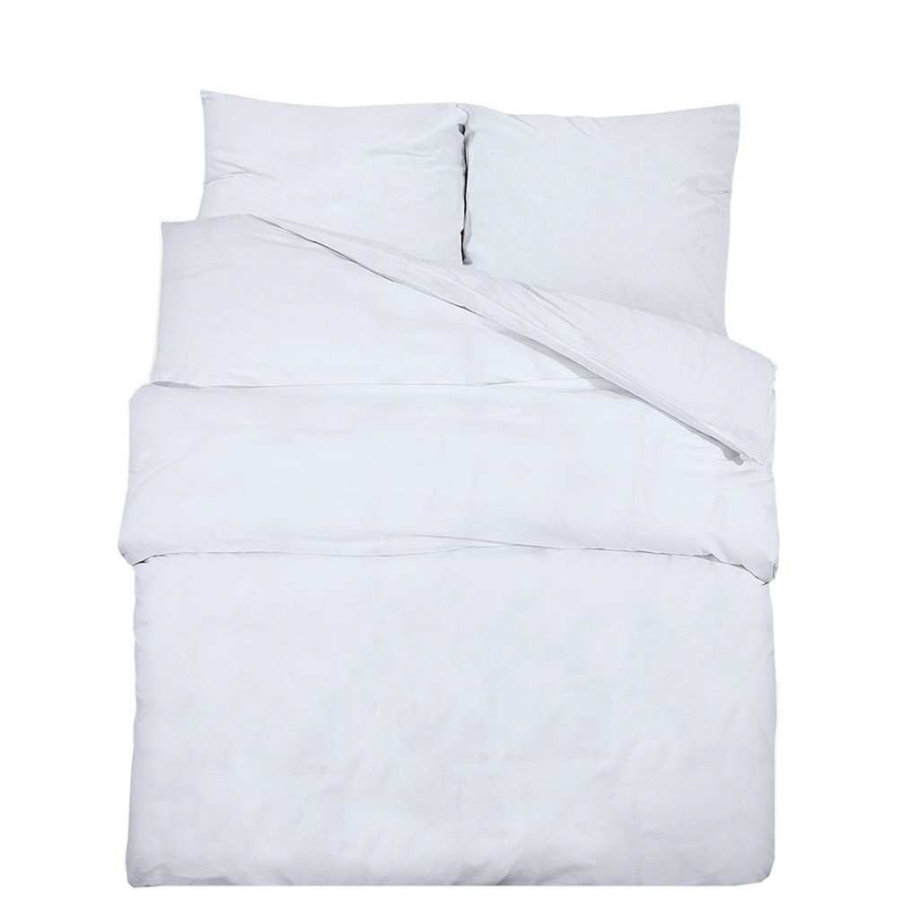 Duvet Cover Cotton White 220 x 200 cm Bedding Bed Linen Bedroom Quilt 220x200cm