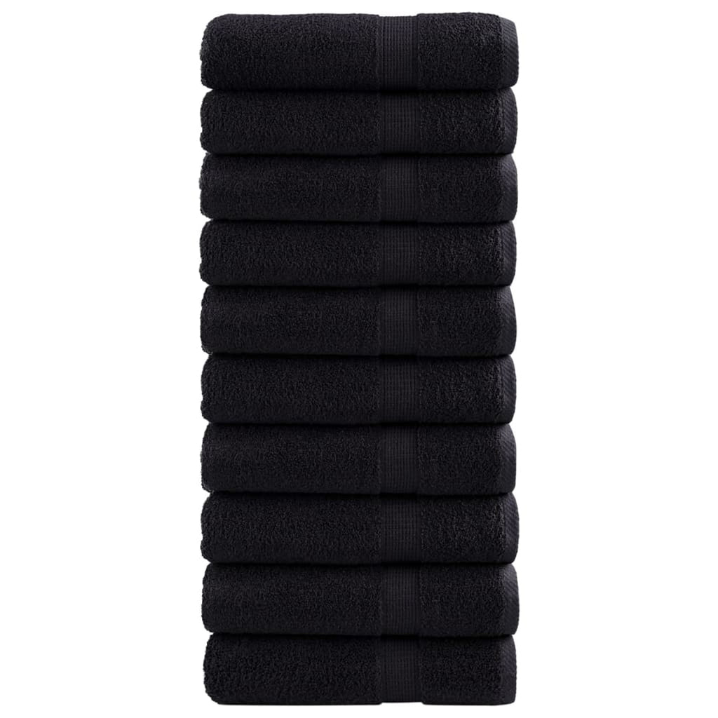 Towel Cotton Black 100 x 50 cm Bathroom Bath Linen Home Towels 10 Variant 2