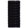 Towel Cotton Black 100 x 50 cm Bathroom Bath Linen Home Towels 10 Variant 2
