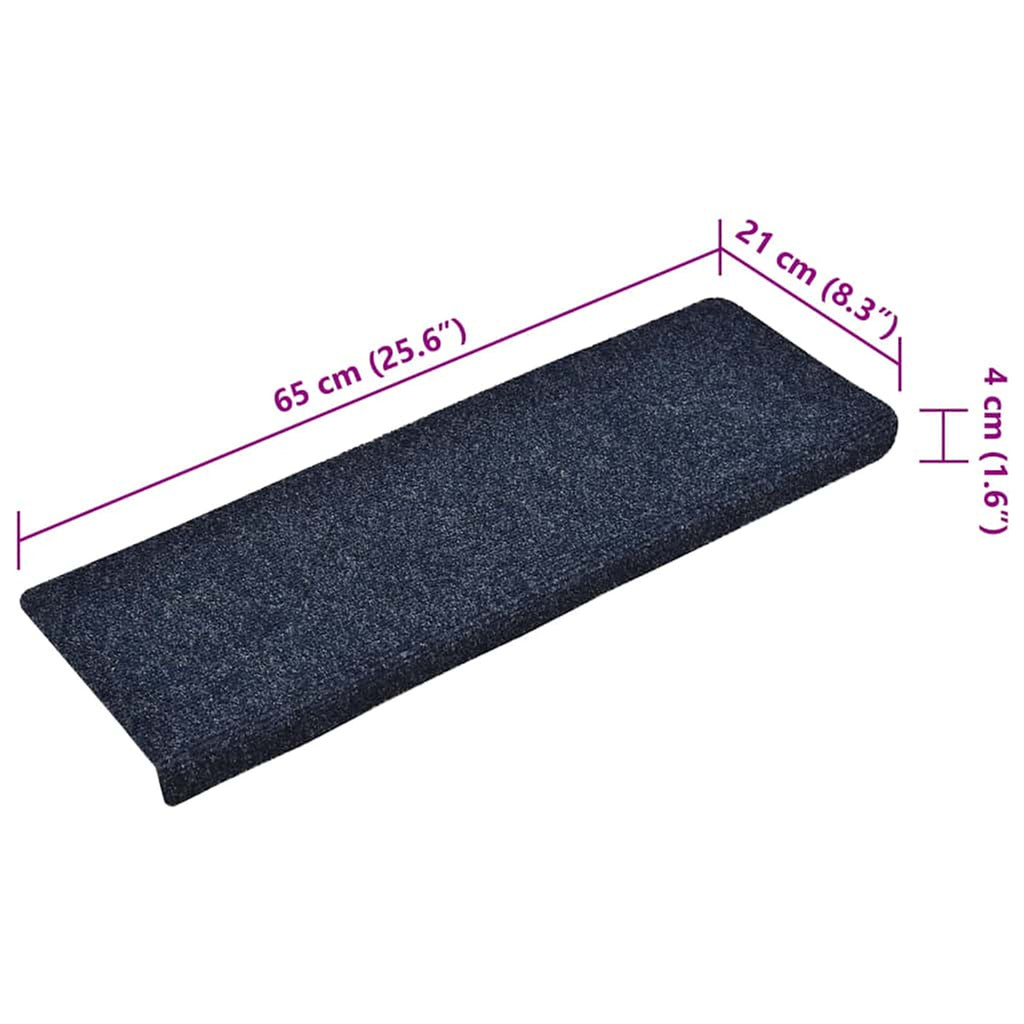 Stair Mats Self-Adhesive Rectangular Edge Needle-Punched Fabric (100% Blue 65