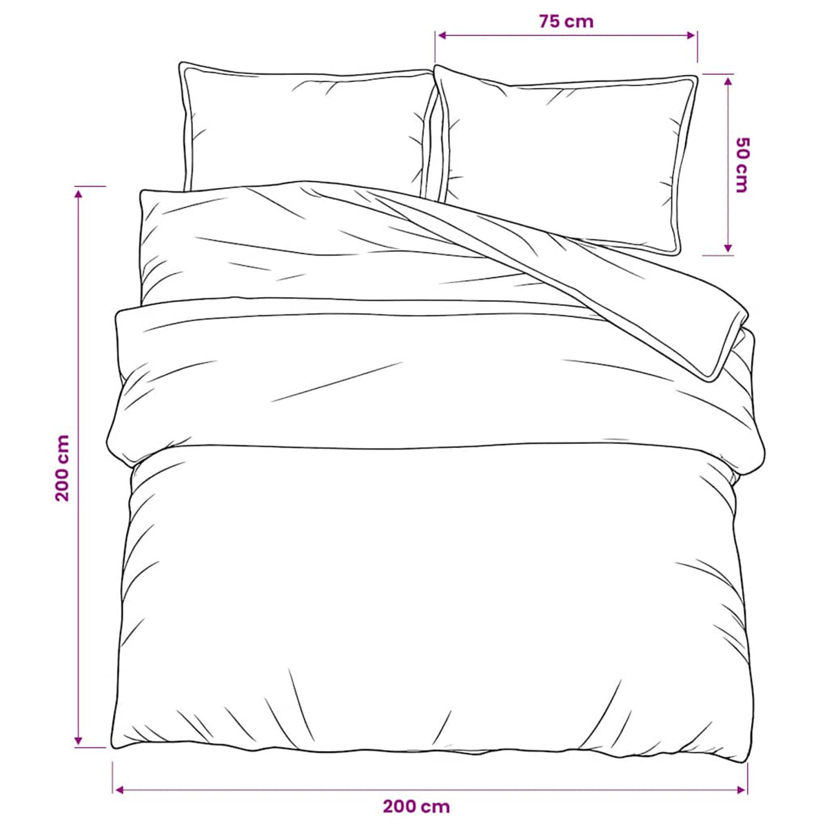 Duvet Cover Cotton Black 200 x 200 cm Bedding Bed Linen Bedroom Variant 8