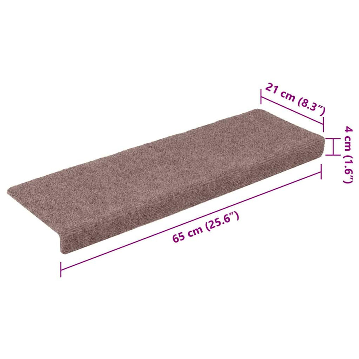 Stair Mats Self-Adhesive Light Rectangular Needle-Punched Fabric (100% 15 pcs