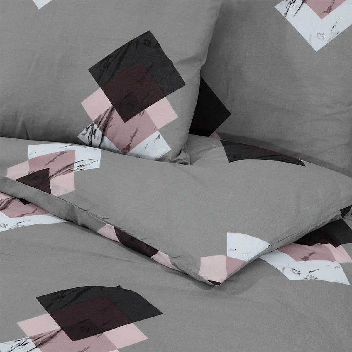 Duvet Cover Cotton Grey 220 x 260 cm Bedding Bed Linen Bedroom Quilt Variant 5