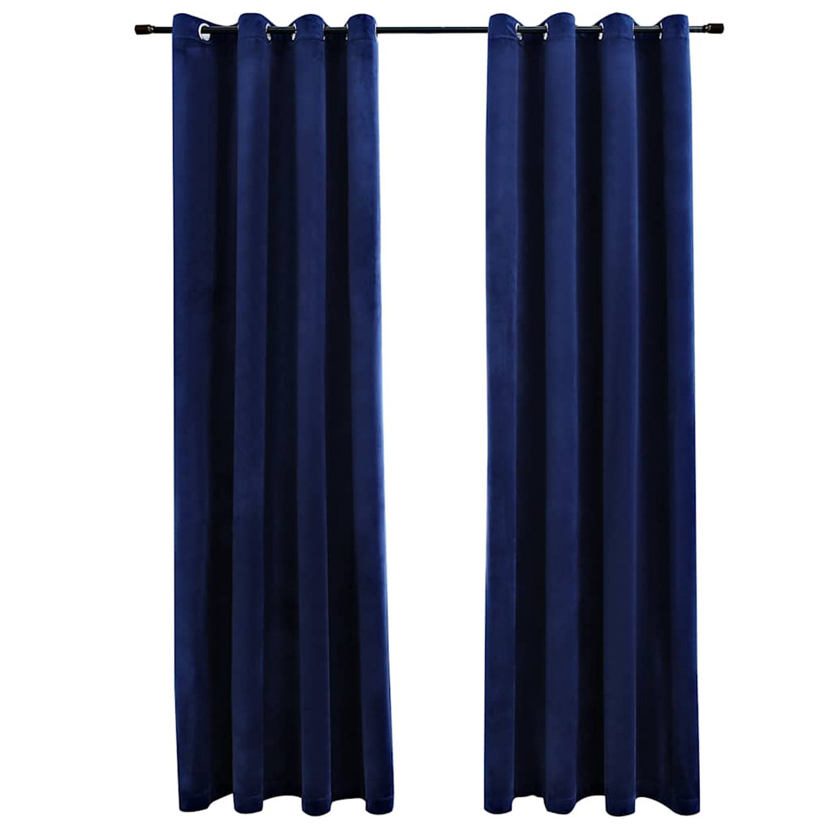 Blackout Curtain Velvet Dark Blue 140 x 245 cm Window Dressing Home